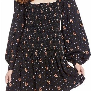 Free People Two Faces Smocked Dress Size XS